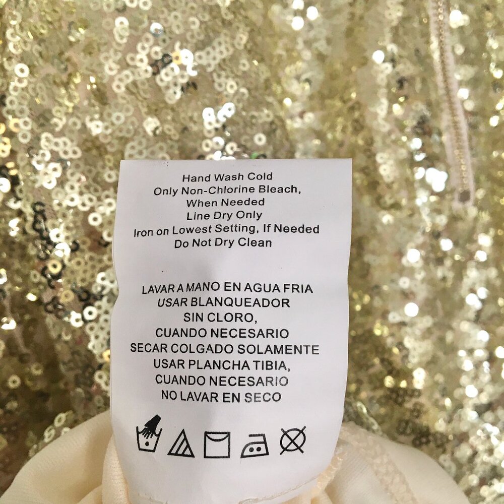 SOLD - Short Gold Sequin Evening Party Cocktail Pageant Dress NWT ~ M - Picture 17 of 17